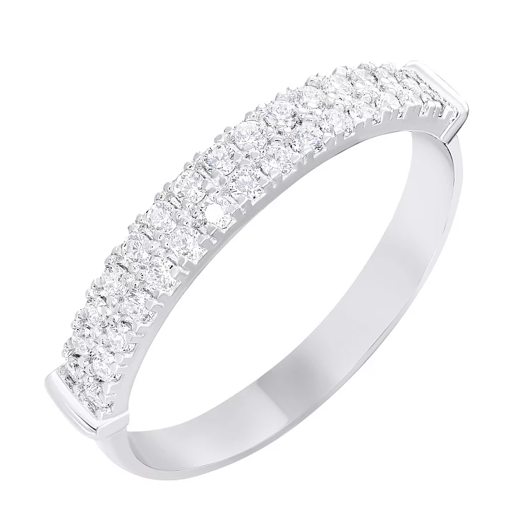 Серебряное кольцо с дорожкой белых фианитов. Артикул 7501/А168кР: цена, отзывы, фото – купить в интернет-магазине AURUM