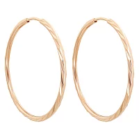 Сережки-кольца из красного золота с алмазной гранью. Артикул 2007899101: цена, отзывы, фото – купить в интернет-магазине AURUM