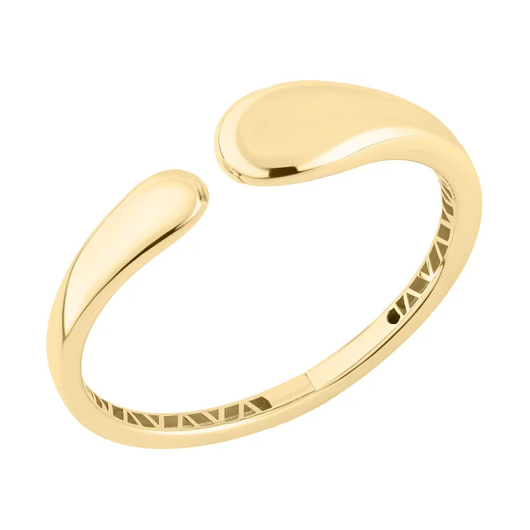 Незамкнений жорсткий браслет із червоного золота "Крапля" - 2129845