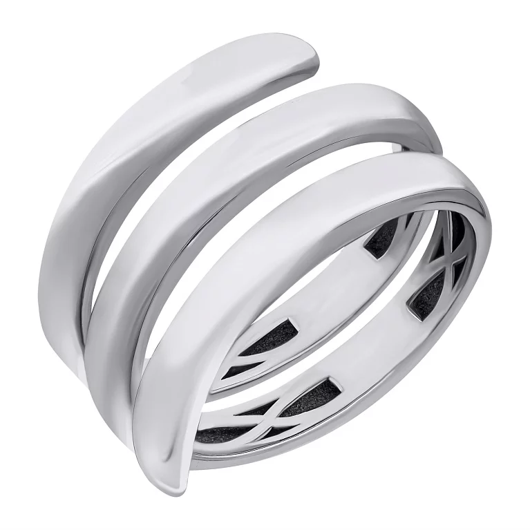 Кольцо серебряное с платиновым покрытием "Спираль". Артикул 7501/500770-Пл: цена, отзывы, фото – купить в интернет-магазине AURUM