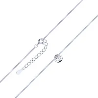 Ланцюжок з підвісом зі срібла з фіанітом венеціанське плетіння  - 2199152