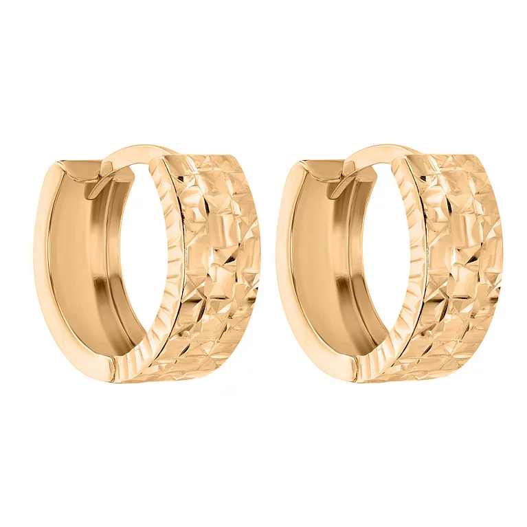 Серьги-кольца из красного золота. Артикул 120313: цена, отзывы, фото – купить в интернет-магазине AURUM