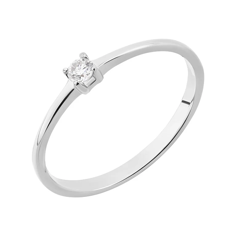 Кольцо из белого золота с бриллиантом - 2135719