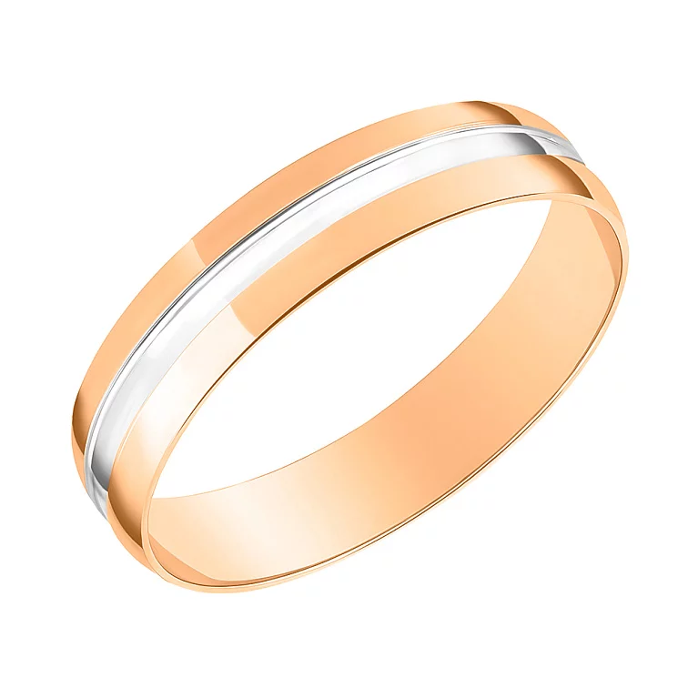 Обручальное кольцо американка из комбинированного золота . Артикул 239188: цена, отзывы, фото – купить в интернет-магазине AURUM