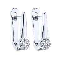 Сережки зі срібла "Квітка" з фіанітами  - 2220738