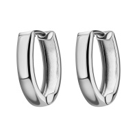 Сережки-кольца из белого золота в стиле минимализм - 1856215