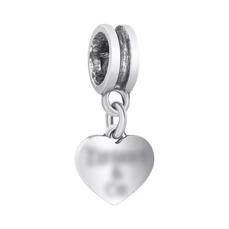 Шарм зі срібла з підвісом "Серце" . Артикул 7903/824-ч: ціна, відгуки, фото – купити в інтернет-магазині AURUM