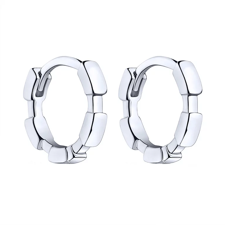 Сережки-кільця зі срібла у стилі геометрія. Артикул 7502/9288/10: ціна, відгуки, фото – купити в інтернет-магазині AURUM