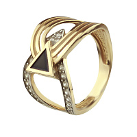 Золотое кольцо с агатом и циркониями. Артикул 369598: цена, отзывы, фото – купить в интернет-магазине AURUM