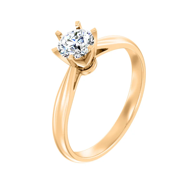 Кольцо в красном золоте с брилиантом - 2120874