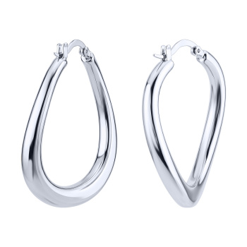Серебряные серьги-кольца - 2246349
