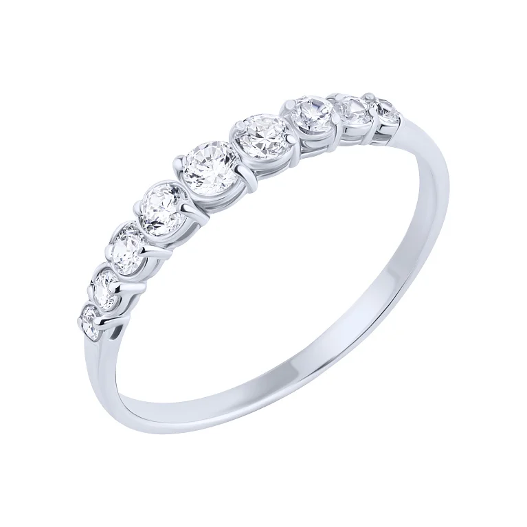 Срібна каблучка з доріжкою фіанітів  - 2142496
