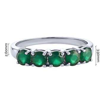 Кольцо из серебра с дорожкой из агата - 2287915