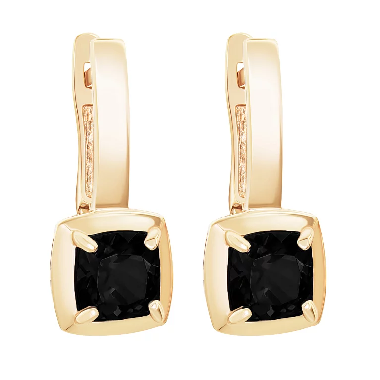 Золоті сережки з оніксом. Артикул 215911н/23: ціна, відгуки, фото – купити в інтернет-магазині AURUM