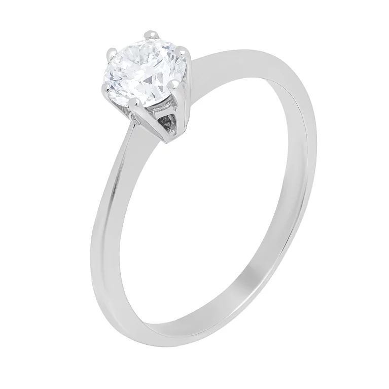 Каблучка для заручин у білому золоті з діамантом. Артикул 101-10027(5,1)б: ціна, відгуки, фото – купити в інтернет-магазині AURUM