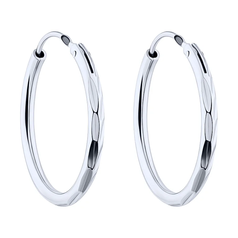 Сережки-кільця срібні ультрасучасні - 2024965