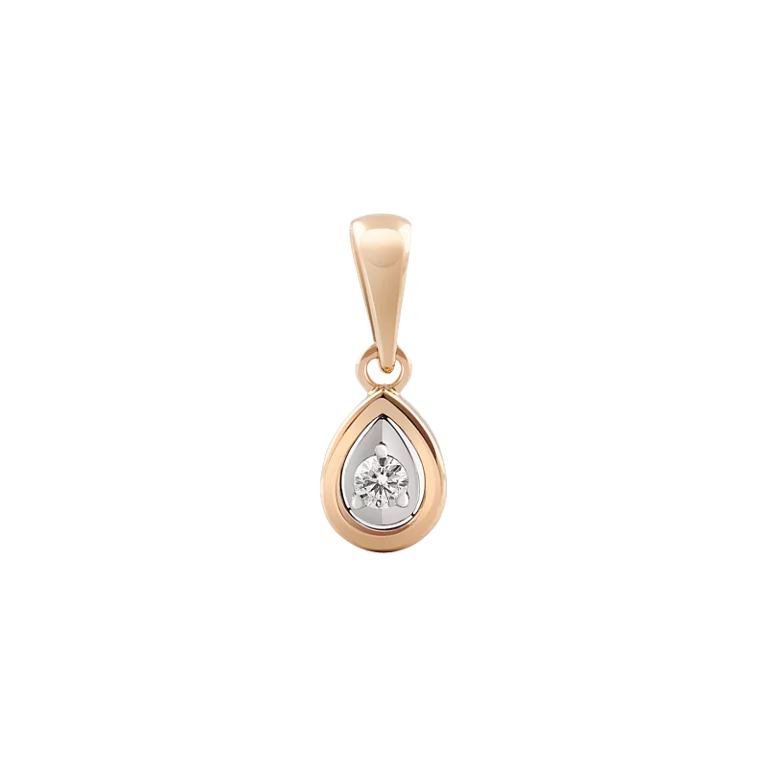 Підвіска золота з діамантом "Крапля". Артикул П182: ціна, відгуки, фото – купити в інтернет-магазині AURUM