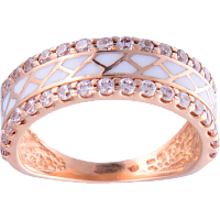 Золотое кольцо с эмалью и цирконием. Артикул 380147Е: цена, отзывы, фото – купить в интернет-магазине AURUM