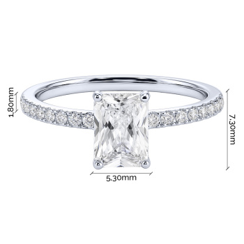 Серебряное двойное кольцо 2 в 1 с фианитами - 2289418