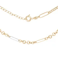 Ланцюг плетіння якір та шопард з комбінованого золота - 1657721