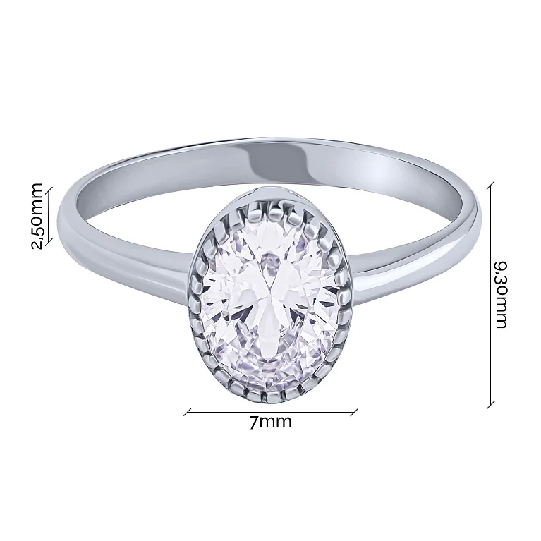 Срібна каблучка з фіанітом  - 2082073