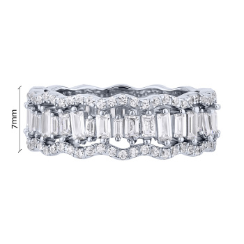 Серебряное кольцо с фианитами  - 2229245