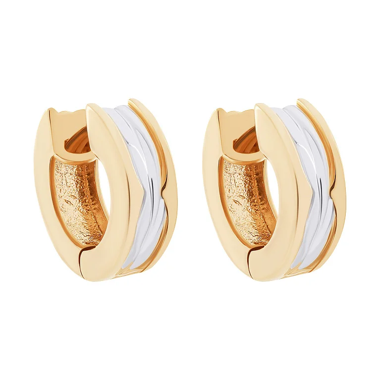 Золотые серьги-кольца "Булгари" - 1512076