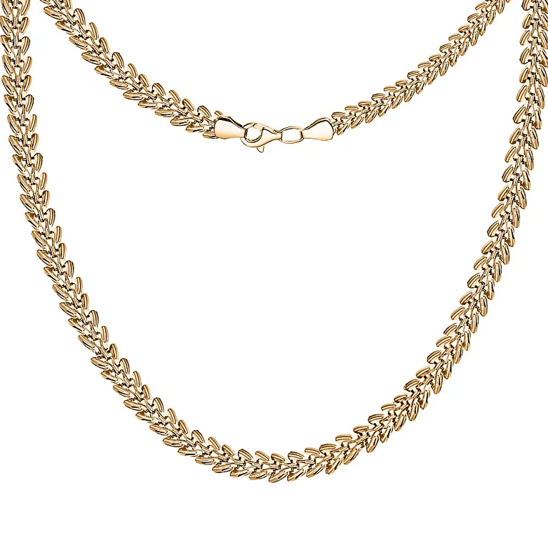 Кольє з червоного золота з плетінням фантазія - 967358