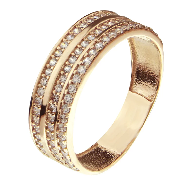 Кольцо из красного золота с фианитом. Артикул 1107262101: цена, отзывы, фото – купить в интернет-магазине AURUM