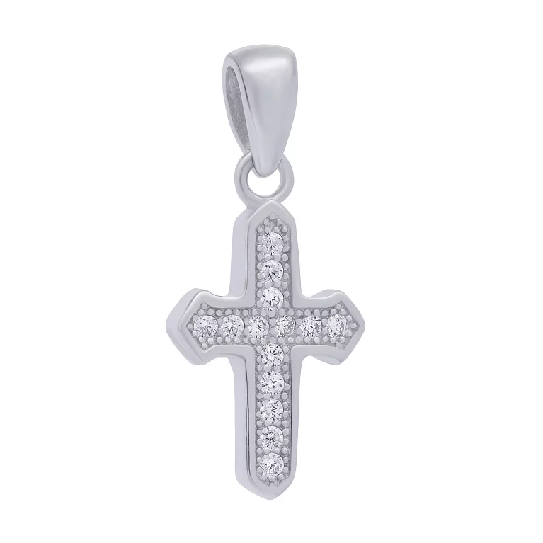 Крестик серебряный с дорожкой фианитов. Артикул 7504/2149712: цена, отзывы, фото – купить в интернет-магазине AURUM