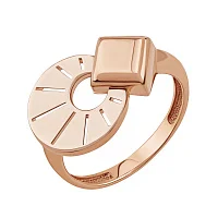 Элегантное кольцо в геометричном стиле из красного золота - 1974645
