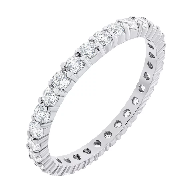 Серебряное кольцо с дорожкой фианита. Артикул 7501/81646/1б: цена, отзывы, фото – купить в интернет-магазине AURUM