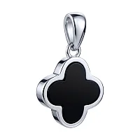 Срібний підвіс "Конюшина" з оніксом - 2159731