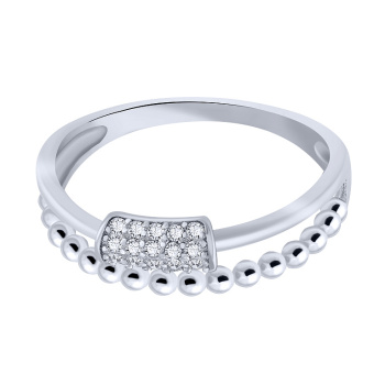 Серебряное кольцо "Шары" с фианитами - 1960034
