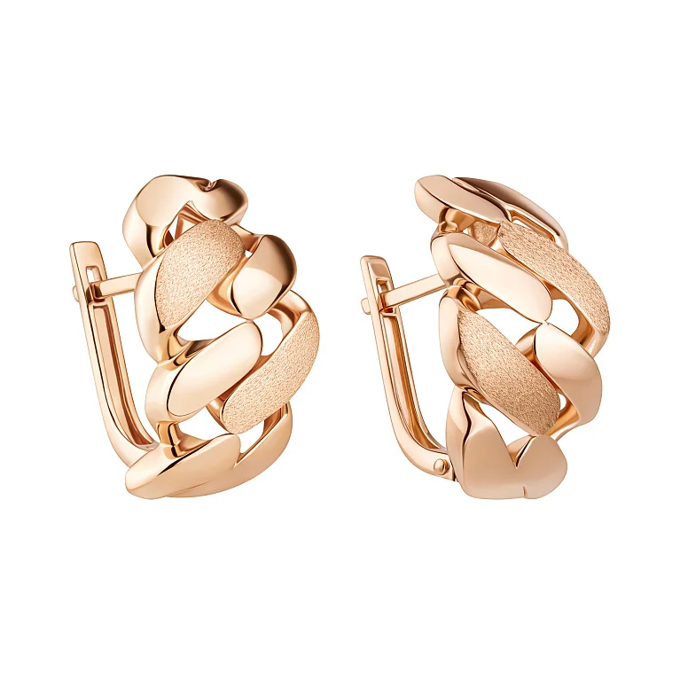 Серьги из красного золота "Цепь" - 2133735