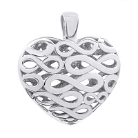 Подвеска серебряная с платиновым покрытием Сердце. Артикул 7503/500759-КПл: цена, отзывы, фото – купить в интернет-магазине AURUM