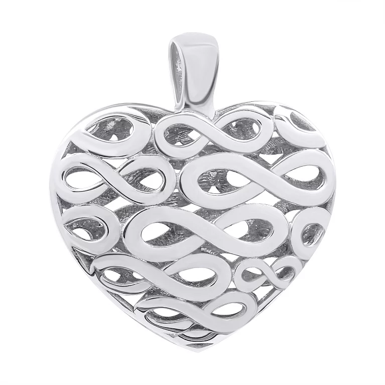 Підвіска срібна з платиновим покриттям "Серце". Артикул 7503/500759-КПл: ціна, відгуки, фото – купити в інтернет-магазині AURUM