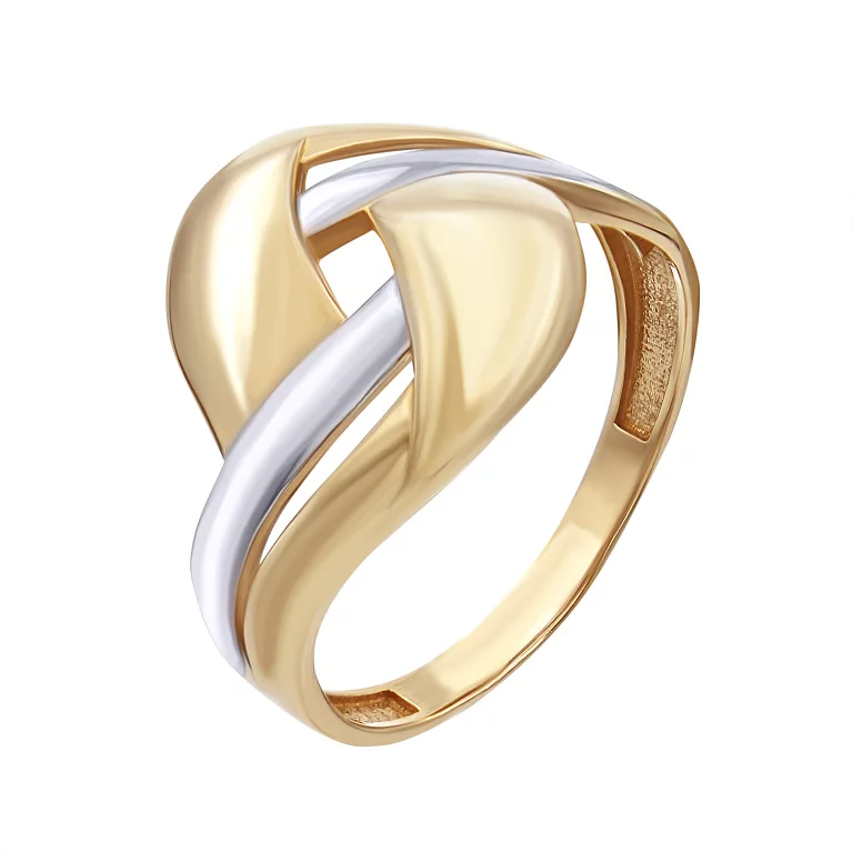 Кольцо из комбинированого золота "Переплетение". Артикул 1005984101: цена, отзывы, фото – купить в интернет-магазине AURUM