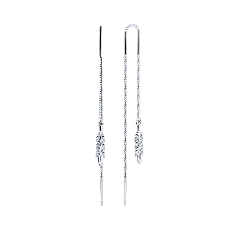 Сережки-протяжки "Колосок" зі срібла - 2225280