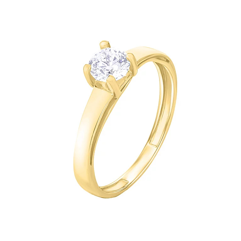 Помолвочное золотое кольцо с фианитом. Артикул 133311: цена, отзывы, фото – купить в интернет-магазине AURUM