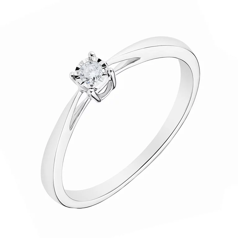 Золотое кольцо с бриллиантом . Артикул К341165005б: цена, отзывы, фото – купить в интернет-магазине AURUM