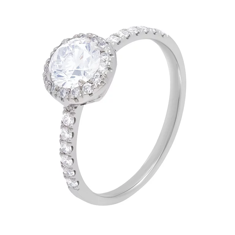 Золотое помолвочное кольцо с россыпью бриллиантов. Артикул 101-10095(5,1)б: цена, отзывы, фото – купить в интернет-магазине AURUM