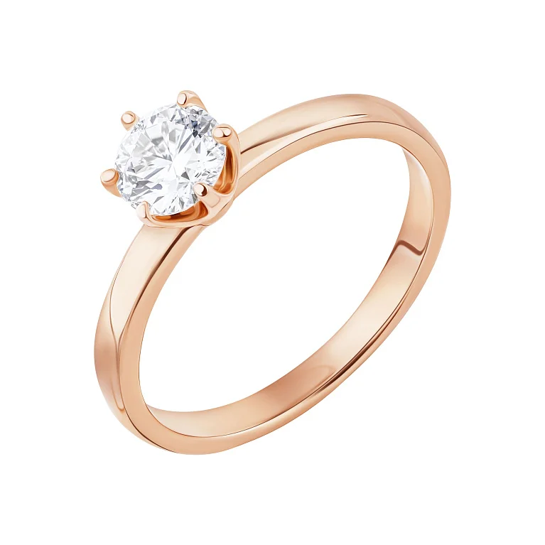 Кольцо с бриллиантом в красном золоте - 2178325