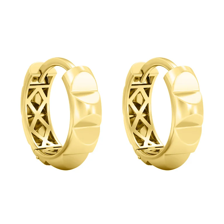 Серьги-кольца из лимонного золота - 2149611