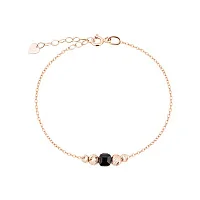 Браслет из красного золота "Шарики" с ониксом плетение якорь - 2147261