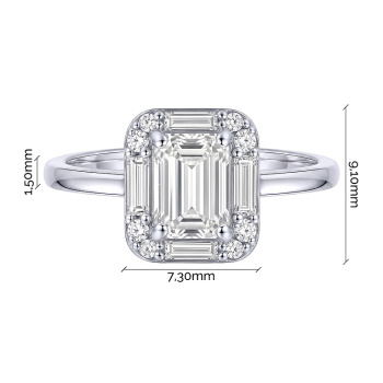 Серебряное кольцо "Геометрия" с фианитами - 2279876