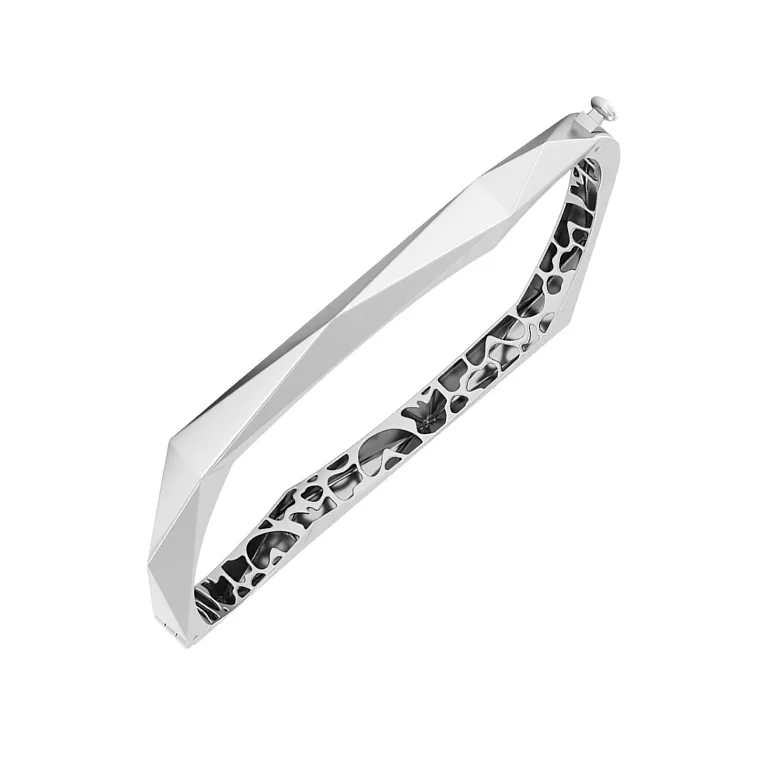 Жесткий браслет "Геометрия" из белого золота - 2187412