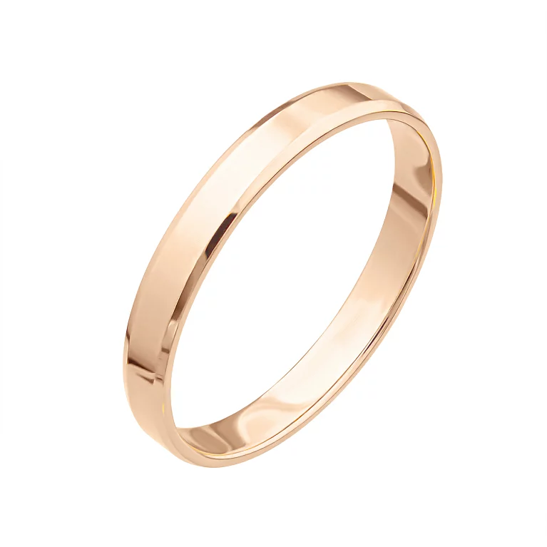 Обручальное кольцо американка с фаской из красного золота . Артикул 239230: цена, отзывы, фото – купить в интернет-магазине AURUM