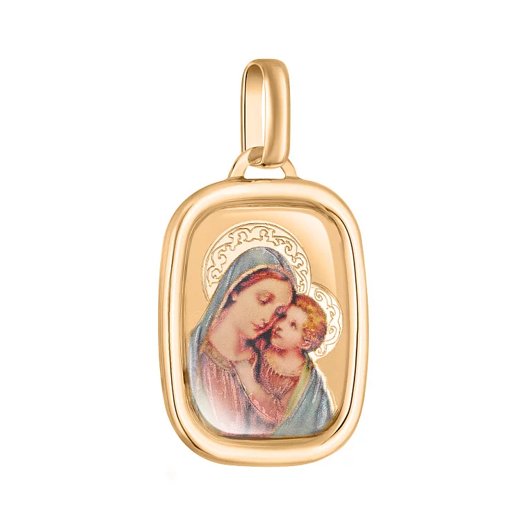 Золота ладанка "Матір Божа" з емаллю. Артикул 400900МИ: ціна, відгуки, фото – купити в інтернет-магазині AURUM