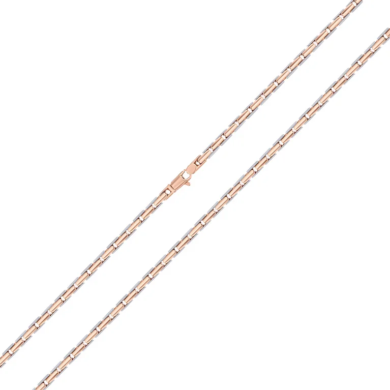 Цепочка из комбинированного золота плетение барака - 813263